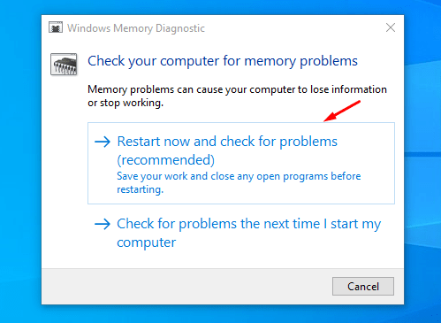 Launch Windows Memory Diagnostic 2 - pcfied.com